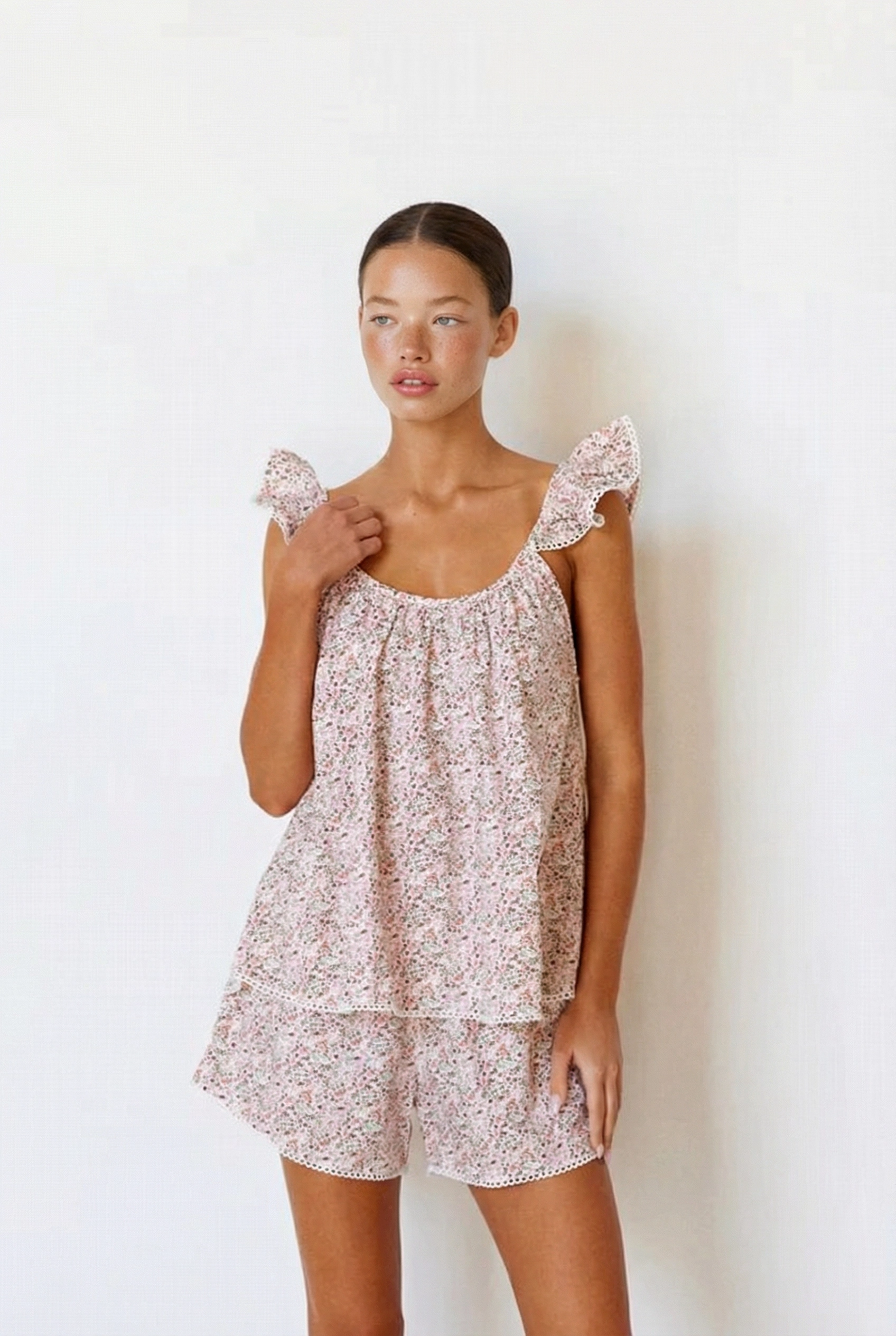 Indah Wing Sleep Set - Floret Pink